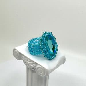 Vague – Bague en cristaux Swarovski® et en perles Miyuki