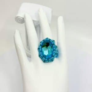 Vague – Bague Swarovski & Miyuki