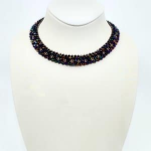 Collier Éclipse Noire — Cristaux Swarovski® & Perles Miyuki