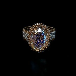 Bague “Éclat Cristallin” en Cabochon Swarovski® et Perles Miyuki