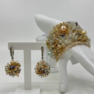 Sable Dorés bracelet+ Boucles d’oreilles