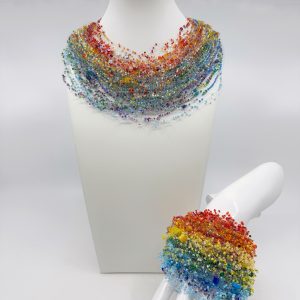 Set Arc-en-ciel – Collier et bracelet en perles Miyuki, cristaux Swarovski®