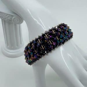 Bracelet “Éclipse Noire” en Cristaux Swarovski® et Perles Miyuki